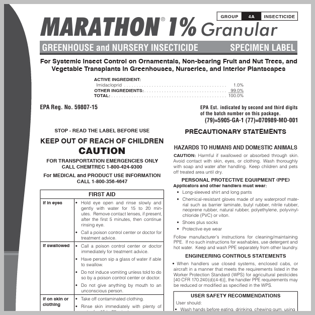 Medical Container Marathon Marathon 1% Granular 5 pound container Insecticide EPA 59807-15 ...