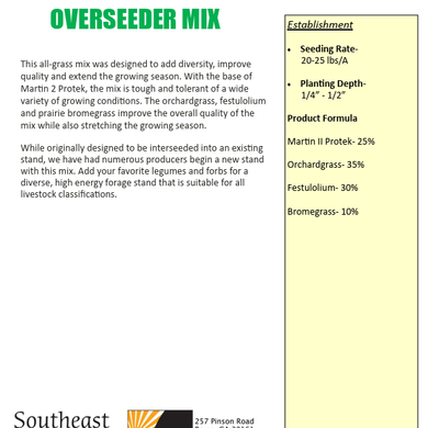 Overseeder Mixture 25# bag SO Special Order by Request