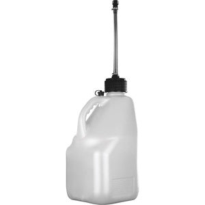 Racing Fuel Jug Premium 5.5 Gal W/ Hose White HDPE