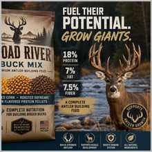 Load image into Gallery viewer, Broad River Buck Mix 35# Roasted soybeans, roasted corn, acorn pellets