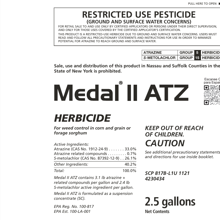 medal ii herbicide label RUP Medal II ATZ or Trizmet 2.5 gal (generic Bicep) EPA 19713-547 Medal II  EPA 100-817