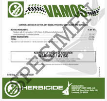 Load image into Gallery viewer, Fomasafen 1.88 2.5 gallon Herbicide VAMOS EPA 89168-9-89391 EPA 19713-659