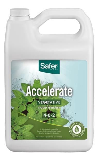 hydroponic liquid plant fertilizer Safer N213 Accelerate Hydroponic Liquid Fertilizer Concentrate, 1 gallon