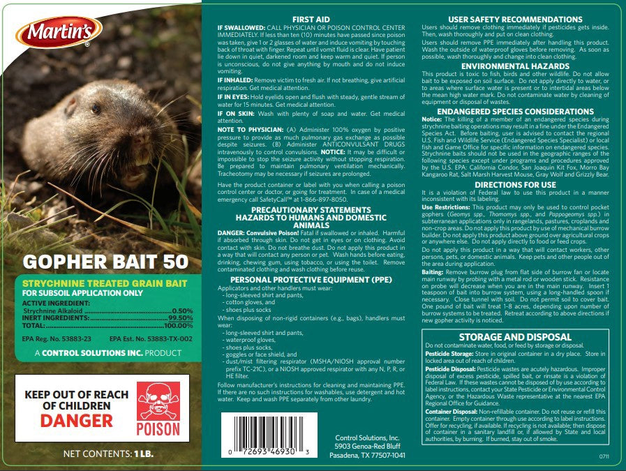 Gopher Poison Sign Strychnine Gopher Bait 50 – Agcare Products