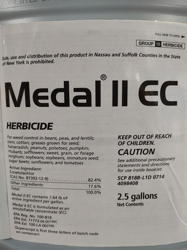 medal ii herbicide label Metolachlor Generic Dual Medal II EC, EPA 100-816, Helmet Strelius II 2.5 Gal EPA 91234-50